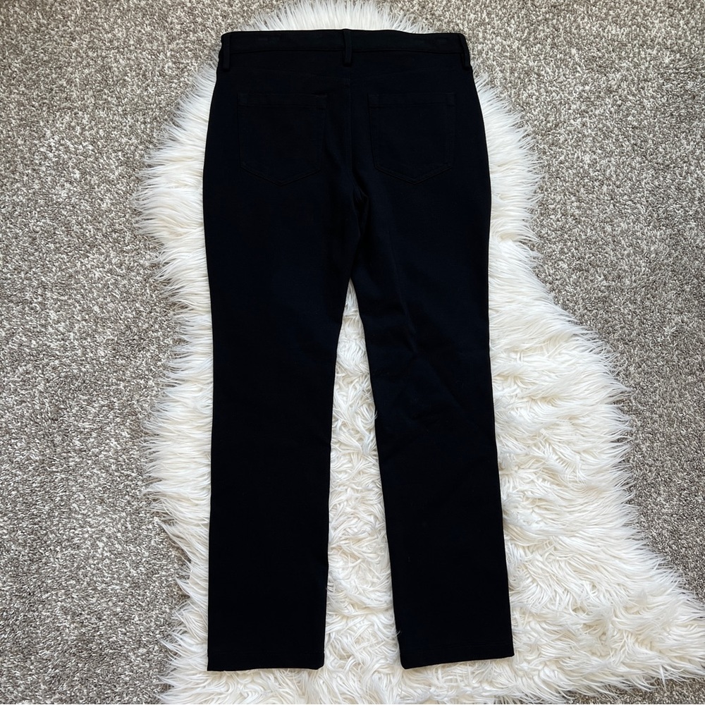 NYDJ Black Slim Straight Pants Petite 4P Pull On Stretch Womens